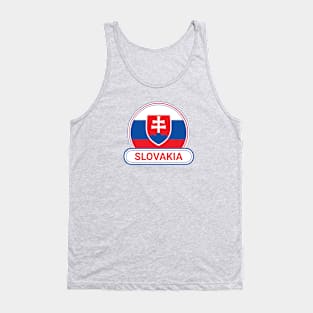 Slovakia Country Badge - Slovakia Flag Tank Top